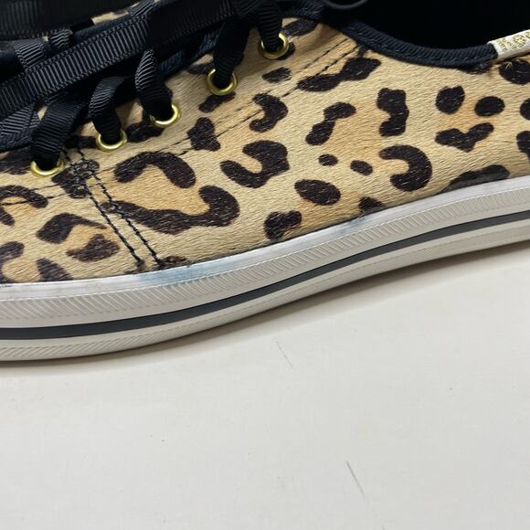 NEW Kate Spade X Keds Leopard Animal Print Cald Hair Lace Up Sneakers - Picture 2 of 6